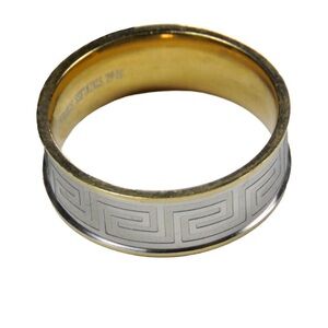 Greek Gold and Sterling Silver Patterned Ring